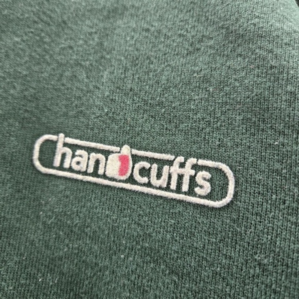 VINTAGE Handcuffs Men Sweatshirt XL Green Fleece Long Sleeve Skater 90s USA